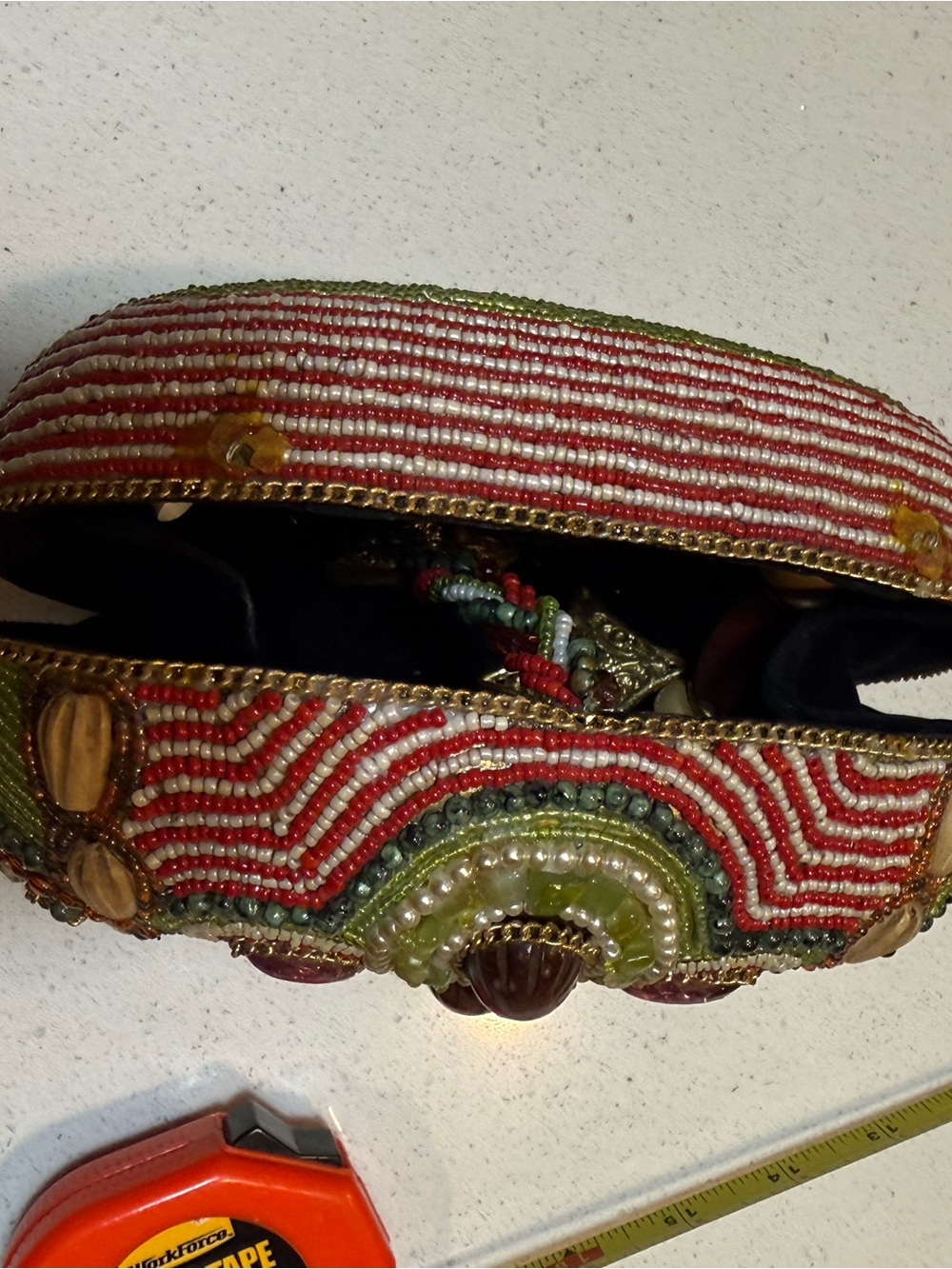 Broken Mary Frances Beaded Jeweled Gold Multicolor Clutch - ALL BEADS included - Picture 8 of 16